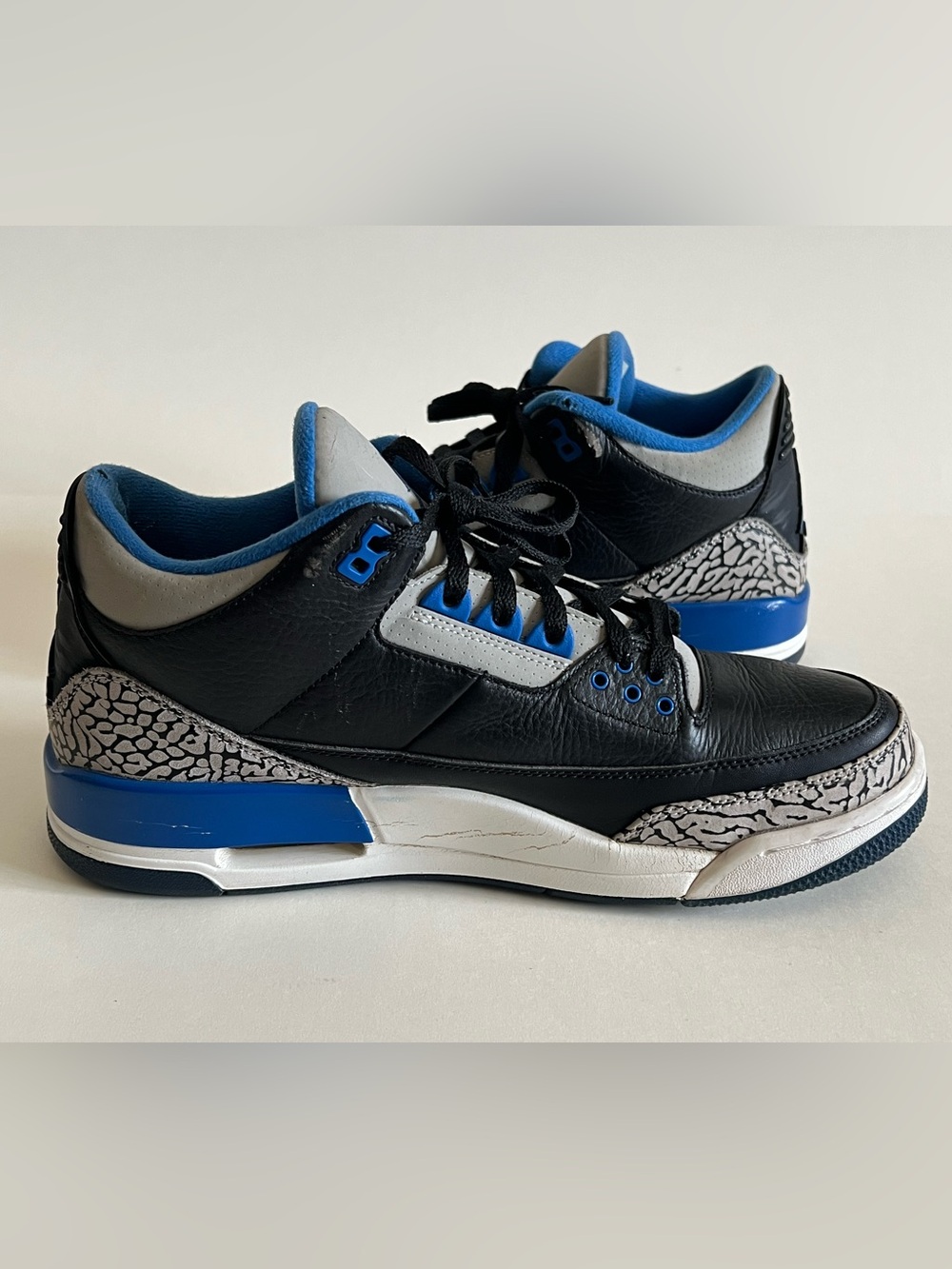 Air Jordan 3 Retro “SPORT BLUE” 2014 Retro Sneakers with Elephant Print - Picture 5 of 9